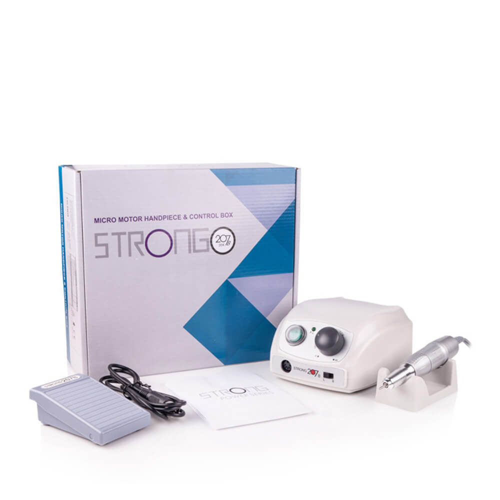 Фрезер для маникюра для Strong 207B 35000/65 W ручка 120II Silver на beauty-prof.com Фото 6 Фрезер для маникюра для Strong 207B 35000/65 W ручка 120II Silver Фото 6