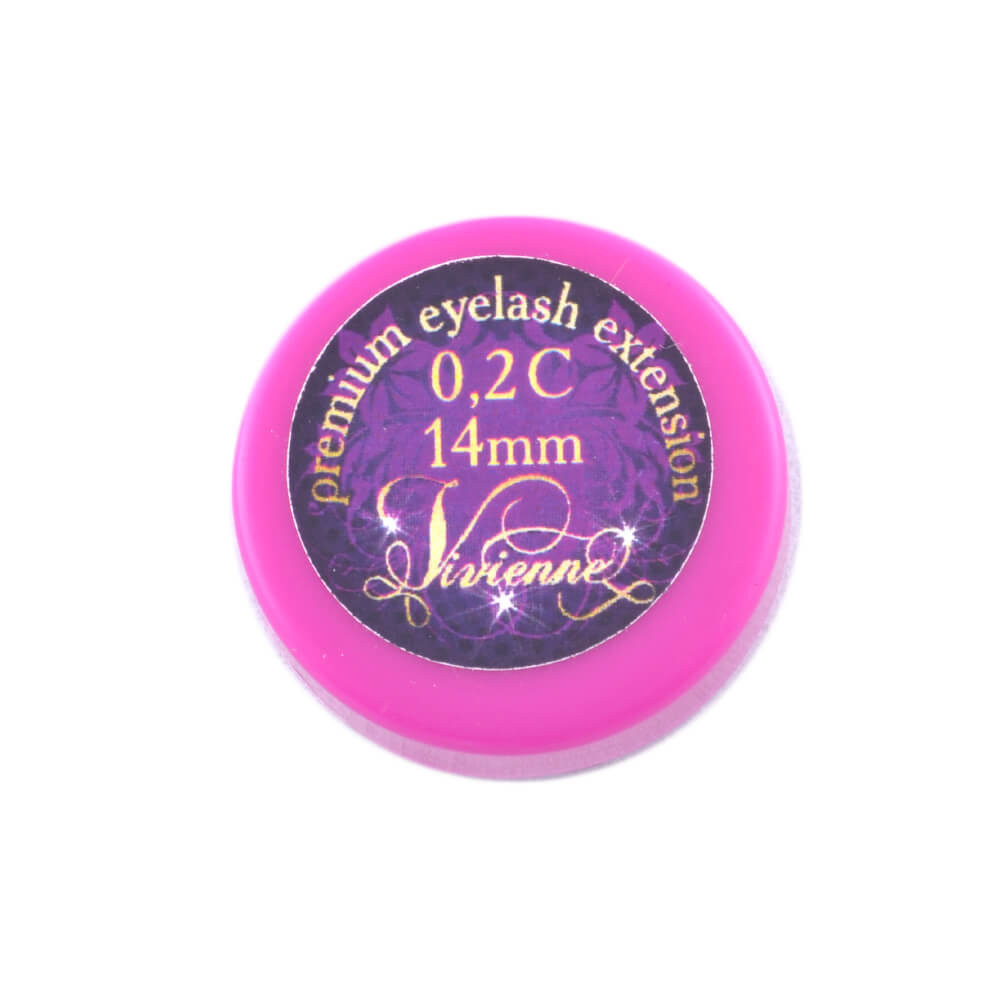 Вії Vivienne (баночка) 0,2 / 14 мм загин З малий
