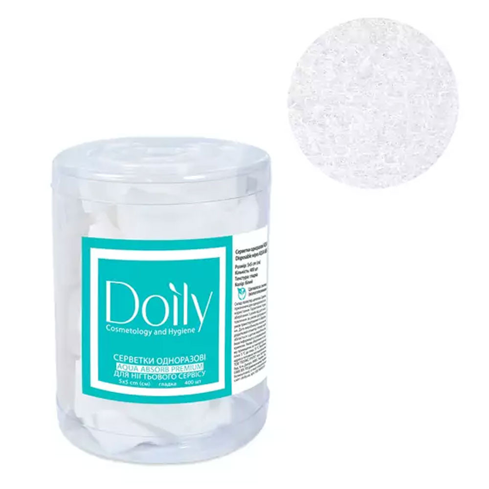 Серветки з целюлози в тубусі Aqua Absorb 5х5 см Doily, 400 шт  Фото 2 