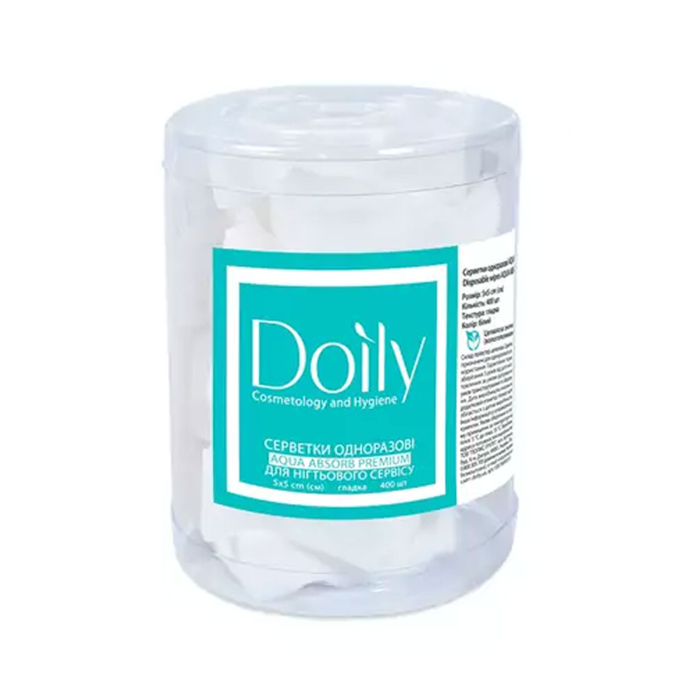 Серветки з целюлози в тубусі Aqua Absorb 5х5 см Doily, 400 шт  Фото 3 