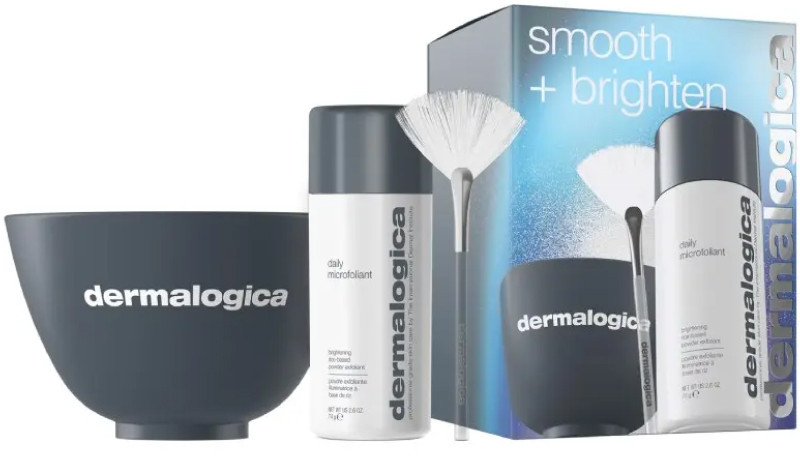 Набір Сяюча та гладка шкіра - Smooth+brighten kit (Daily Microfoliant 74 г, чаша для змішування, пензлик) Dermalogica