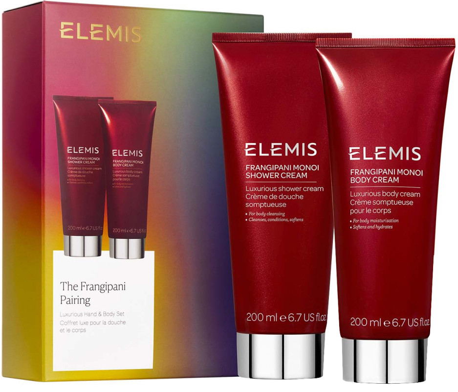 Набір Розкішний дует для тіла Франжипані - Kit: The Frangipani Pairing Luxurious Shower&Body Set (Frangipani Monoi Body Cream 200 мл; Frangipani Monoi Shower Cream 200 мл) Elemis на beauty-prof.com Фото 2 Набір Розкішний дует для тіла Франжипані - Kit: The Frangipani Pairing Luxurious Shower&Body Set (Frangipani Monoi Body Cream 200 мл; Frangipani Monoi Shower Cream 200 мл) Elemis Фото 2
