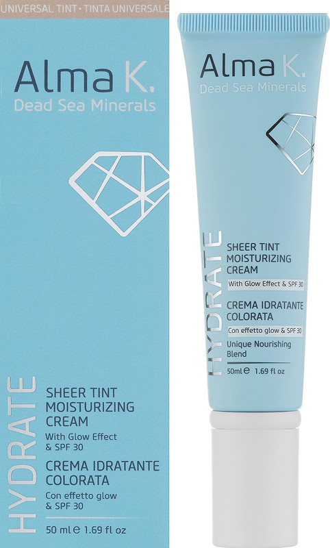 Крем-тінт зволожуючий для обличчя з ефектом сяйва SPF30 Alma K, 50 мл  Фото 2 