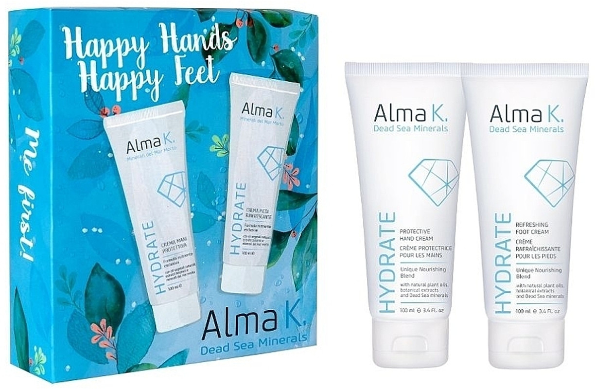 Набір для догляду за руками та ногами Happy Hands, Happy Feet Alma K, (100мл/100мл) на beauty-prof.com Набір для догляду за руками та ногами Happy Hands, Happy Feet Alma K, (100мл/100мл)