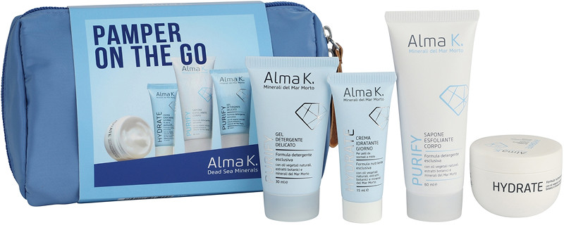 Набор дорожный для лица и тела Pamper On the Go Alma K, (30 мл/15 мл/60 мл/50 мл)  Фото 2 