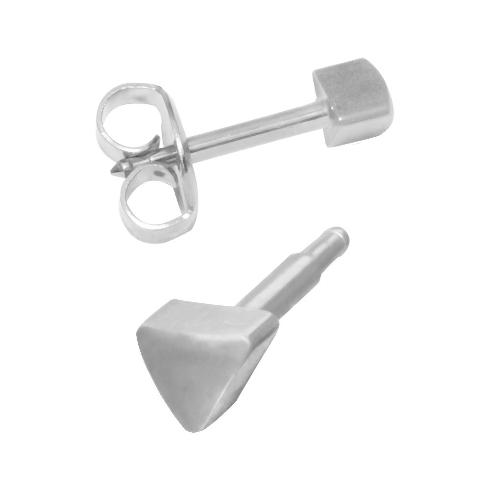 Серьги для ушей треугольник шарик серебро R 504 W Studex, 3 мм  Фото 2 