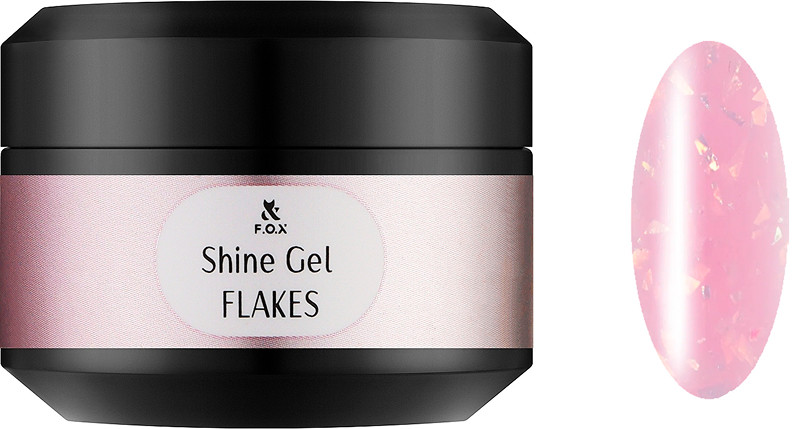 Гель для укрепления ногтей Shine Gel Flakes 002 F.O.X, 15 мл