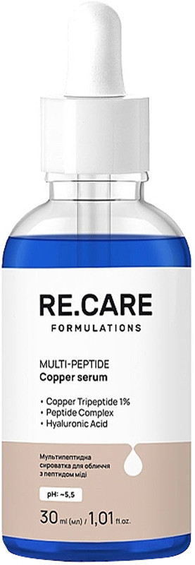 Мультипептидна сироватка для обличчя з пептидом міді Multi-Peptide Copper Serum RECARE, 30 мл 
