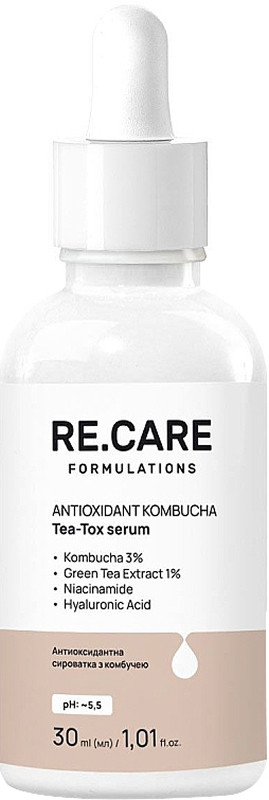 Антиоксидантная сыворотка с комбучей Antioxidant Kombucha Tea-Tox Serum RECARE, 30 мл на beauty-prof.com Фото 2 Антиоксидантная сыворотка с комбучей Antioxidant Kombucha Tea-Tox Serum RECARE, 30 мл Фото 2