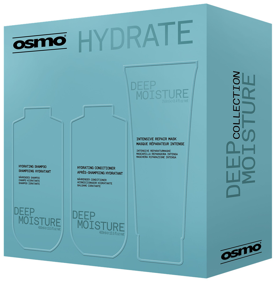 Набор для сухих волос Deep Moisture 2025 NEW OSMO, (400мл/400мл/250мл) на beauty-prof.com Фото 2 Набор для сухих волос Deep Moisture 2025 NEW OSMO, (400мл/400мл/250мл) Фото 2