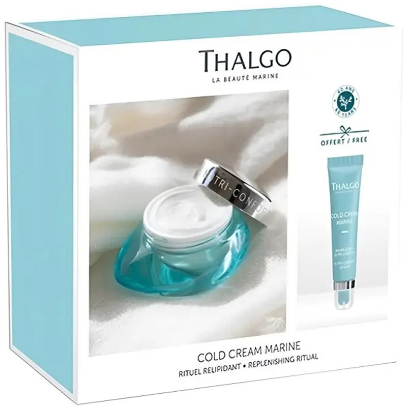 Набір "Гавань Розслаблення" для сухої шкіри обличчя Cold Cream Marine Thalgo, (50мл/15мл)  Фото 2 