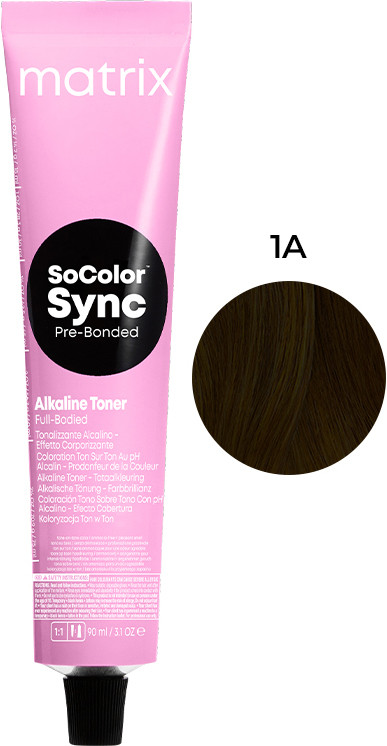 Фарба для волосся тонер тон в тон PRE Bonded Socolor Sync 1A 90мл Matrix
