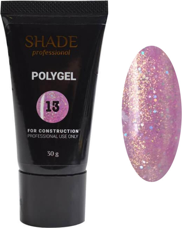 Полігель №13 з шиммером Shade, 30 мл