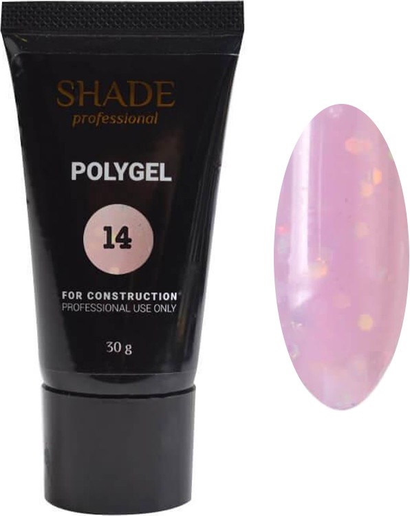 Полігель №14 з шиммером Shade, 30 мл