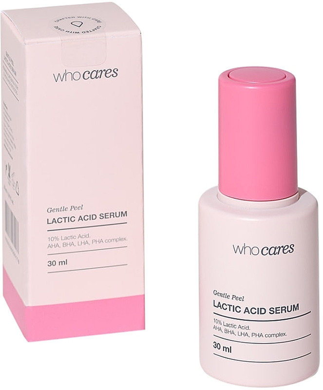 Сыворотка-пилинг несмываемая с молочной кислотой whocares Gentle Peel Lactic Acid Serum, 30 мл  Фото 2 