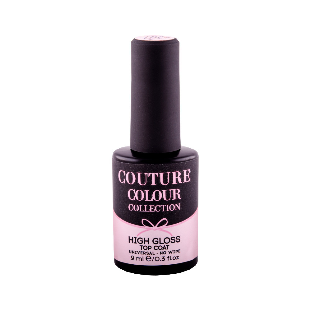 Закрепитель гель-лака без липкого слоя Higt Gloss Top Coat Universal NO Wipe Couture Colour, 9 мл