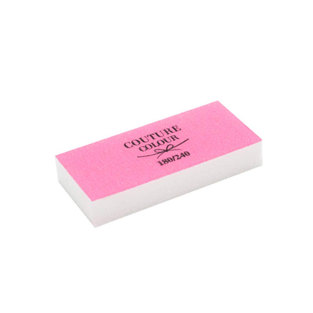 Баф для полірування нігтів брусок Slim Sanding Couture Colour 180.240, білий (рожевий)