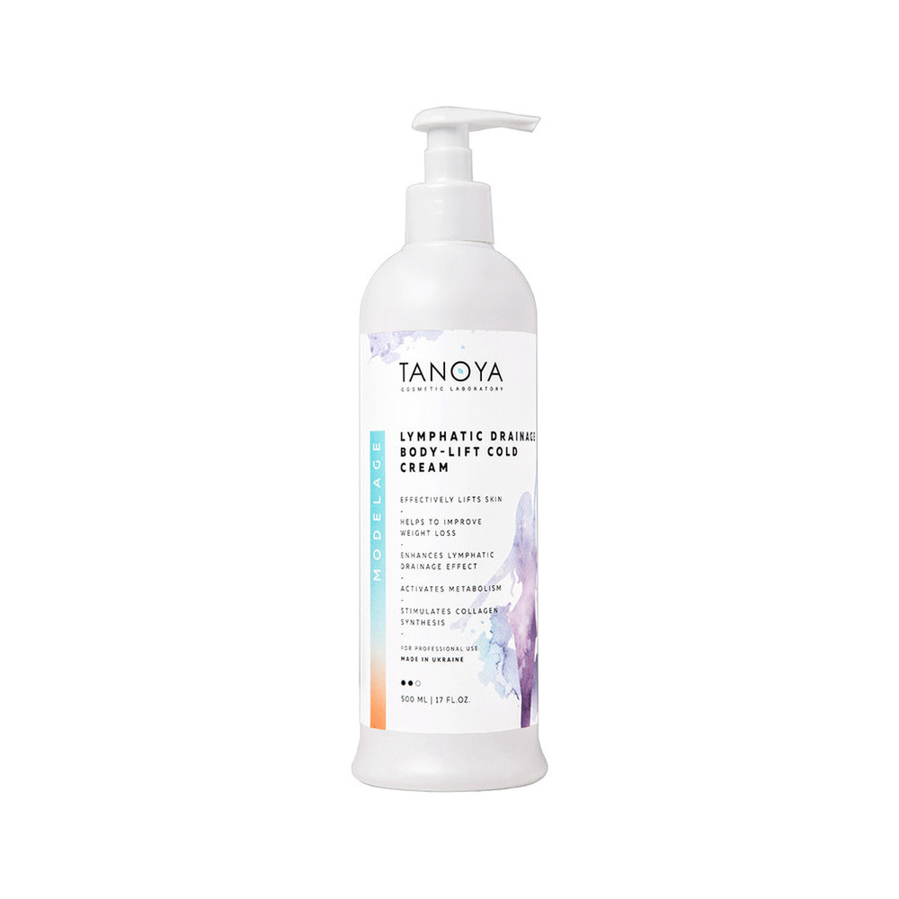 Лімфодренажний крем з охолоджуючим ефектом з дозатором Tanoya, 500 мл