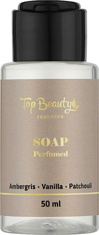 Мило для рук і тіла рідке парфумоване Амбра-Ваніль-Пачулі Top Beauty, 50 мл