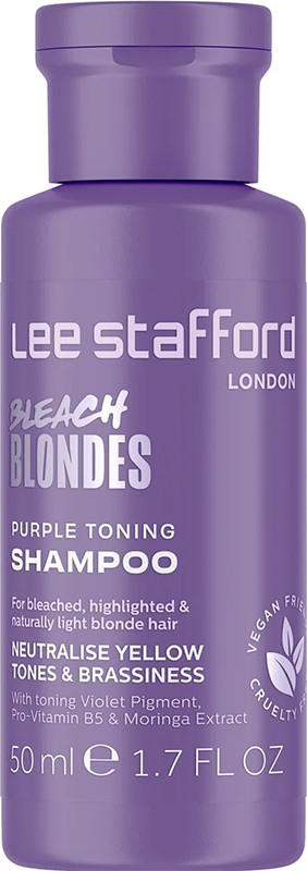 Тонуючий фіолетовий шампунь для освітленого волосся Lee Stafford, 50 мл