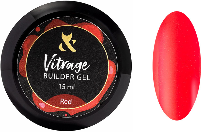 Строительный гель витражный Vitrage Builder gel Red F.O.X, 15 мл.