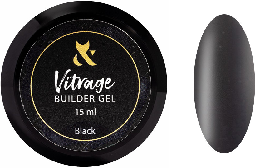 Строительный гель витражный Vitrage Builder gel Black F.O.X, 15 мл