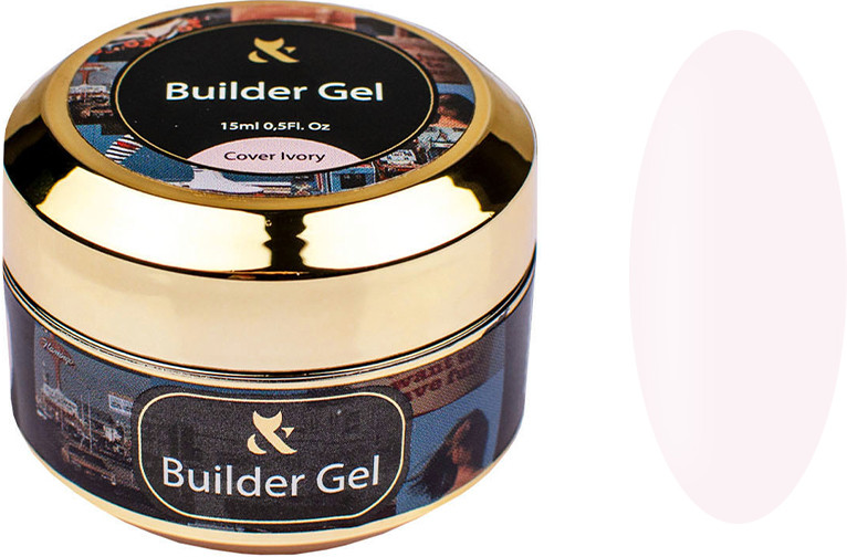 Строительный гель средней консистенции Builder gel Cover Ivory F.O.X, 15 мл