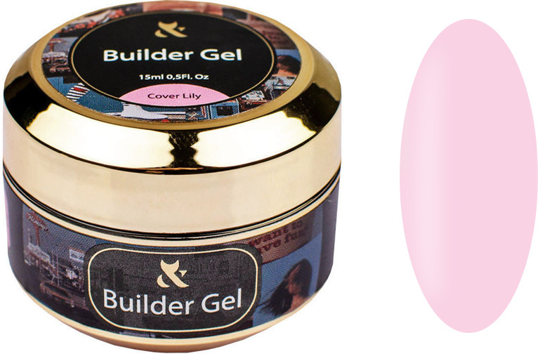 Строительный гель средней консистенции Builder gel Cover Lily F.O.X, 15 мл