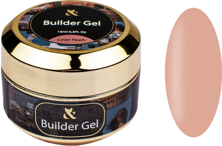 Будівельний гель середньої консистенції Builder gel Cover Peach F.O.X, 15 мл