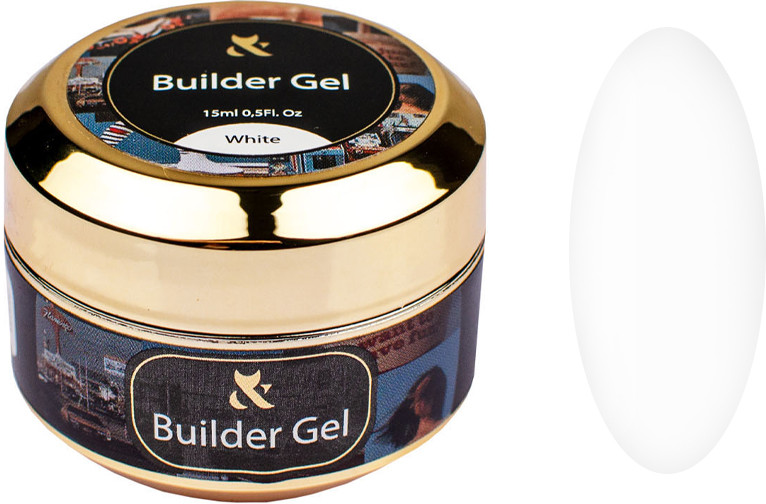 Строительный гель средней консистенции Builder gel White F.O.X, 15 мл