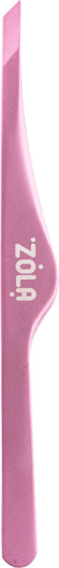 Пінцет для брів скошений LIGHT PINK TM ZOLA