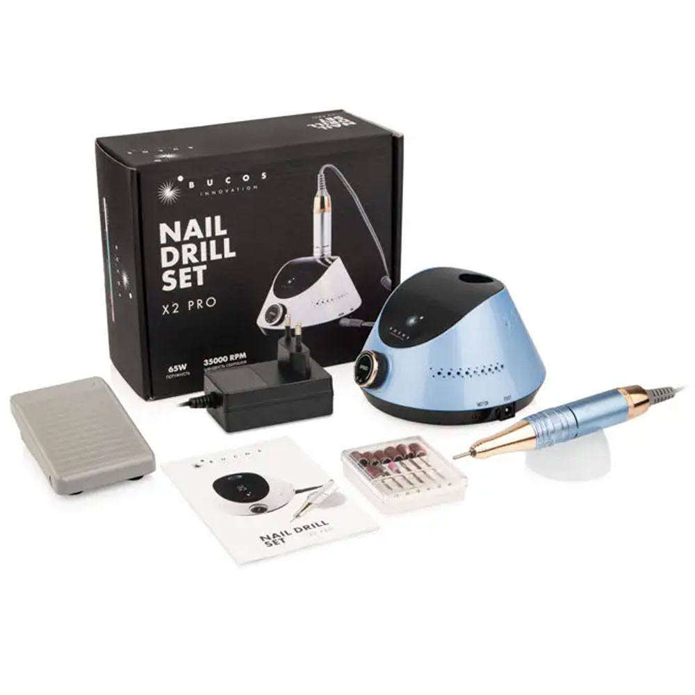 Фрезер для манікюру BUCOS Nail Drill X2 BLUE OCEAN (65W/35000 об.)  Фото 2 
