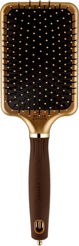 ЩІтка Expert Care Rectangular Nylon Bristle Gold&Brown L Olivia Garden