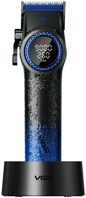 Машинка для стрижки акумуляторна (10 насадок) Clipper V-001 BLUE VGR  Фото 2 