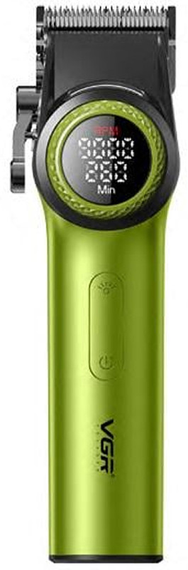 Машинка для стрижки акумуляторна (10 насадок) Clipper V-001 GREEN VGR  Фото 4 