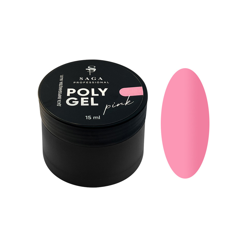 Poly Gel для нігтів (банка) Pink Saga, 15 мл