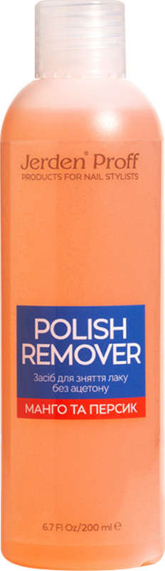 Засіб для зняття лаку манго і персик Jerden PROFF (Gel Remover) 200 мл