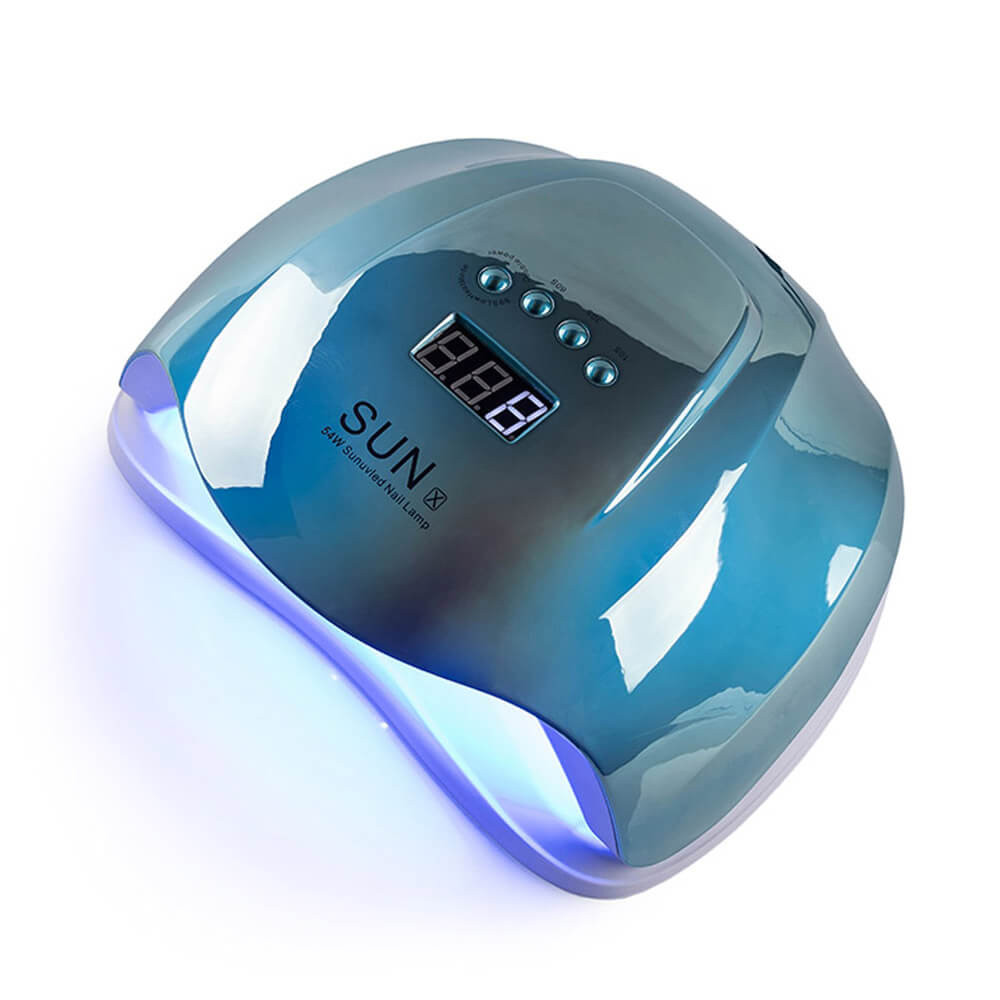 LED/UV Лампа SUN X гибридная (с дисплеем) зеркально-голубая 54 Вт BP  Фото 3 
