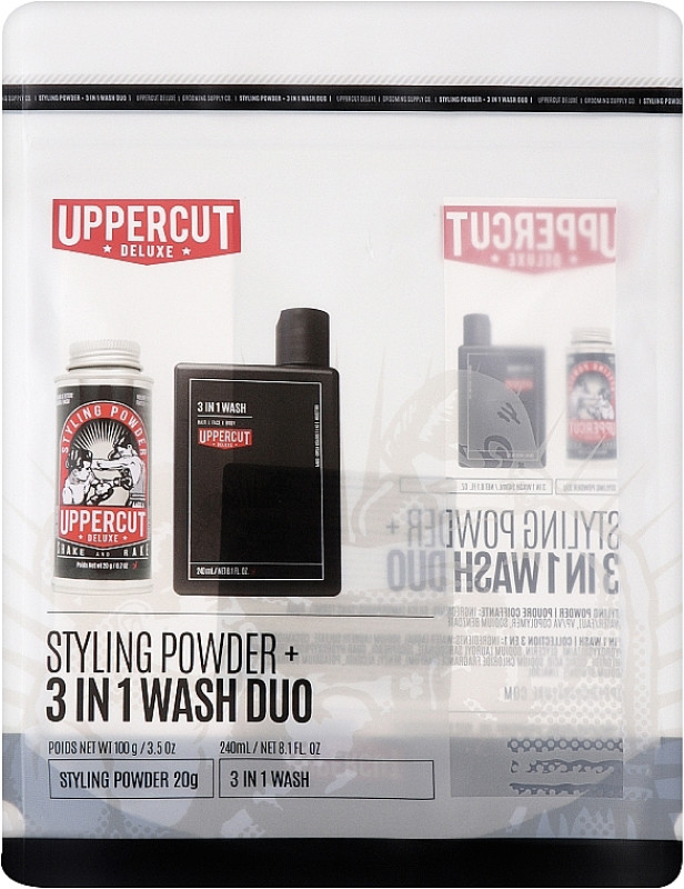 Набір Styling 3 in 1 Wash & Styling Powder Duo Uppercut на beauty-prof.com Фото 2 Набір Styling 3 in 1 Wash & Styling Powder Duo Uppercut Фото 2