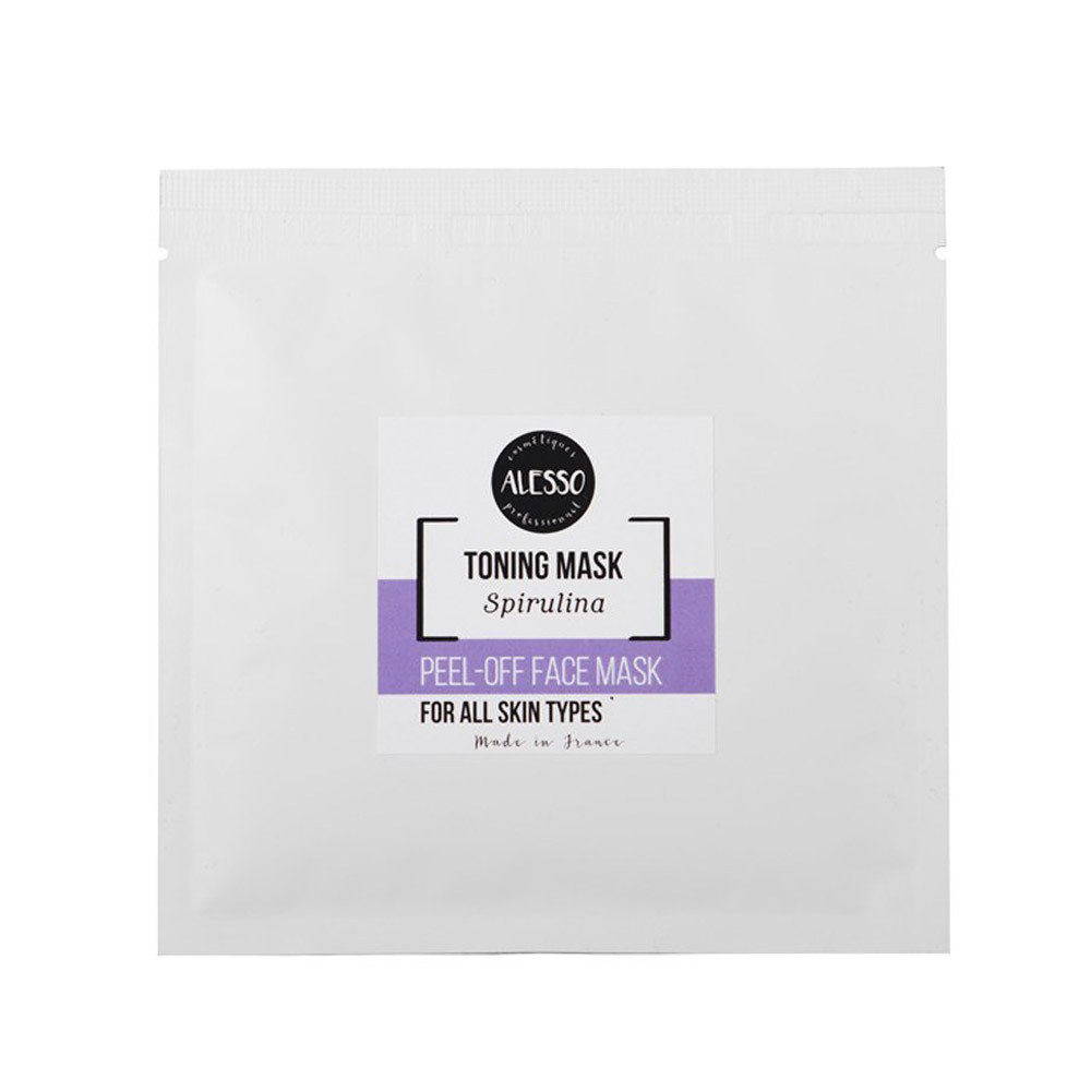 Маска альгінатна очищувальна зі спіруліною Toning Mask Spirulina Alesso, 25 гр