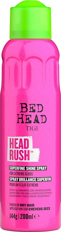 Спрей для блиску волосся легка фіксація Headrush Superfine Shine Spray Tigi, 200 мл 