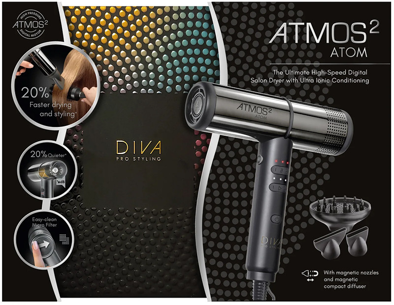 Фен для волосся ATMOS 2 ATOM DIVA на beauty-prof.com Фото 4 Фен для волосся ATMOS 2 ATOM DIVA Фото 4