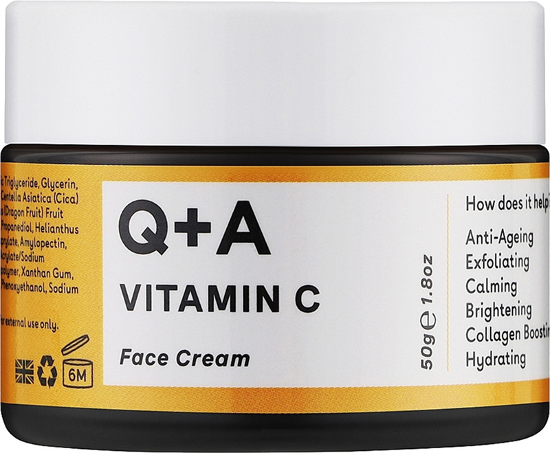 Крем для лица осветляющий с витамином С Vitamin C Radiance Face Cream Q+A, 50гр 
