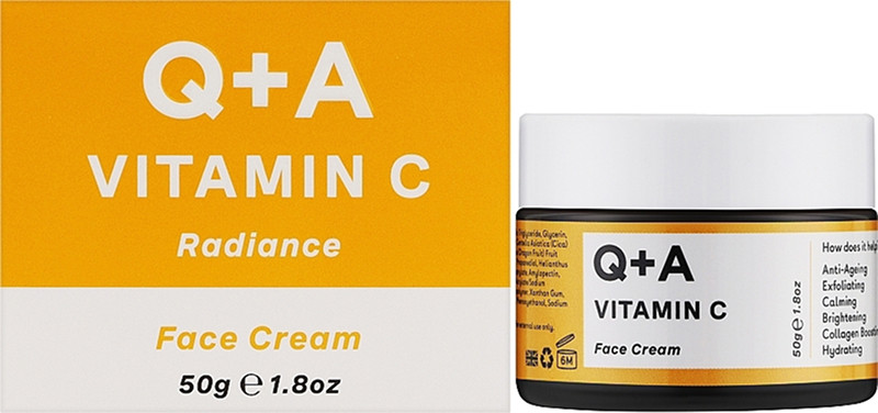 Крем для лица осветляющий с витамином С Vitamin C Radiance Face Cream Q+A, 50гр  Фото 2 
