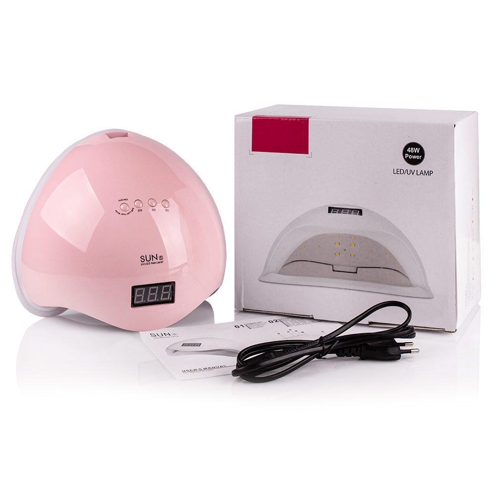 LED/UV Лампа SUN-5 гибридная (с дисплеем) PINK 48 Вт  Фото 2 