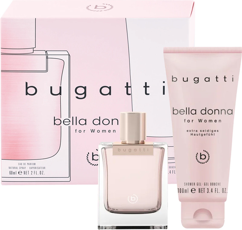 Парфюмерный набор для женщин Bugatti (парфюмированная вода для женщин Bella Donna 60 мл + лос./тела 100 мл) на beauty-prof.com Парфюмерный набор для женщин Bugatti (парфюмированная вода для женщин Bella Donna 60 мл + лос./тела 100 мл)