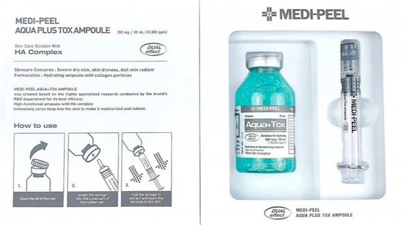 Сыворотка увлажняющая с комплексом акваксил Medi-Peel Aqua+Tox Ampoule, 35 мл на beauty-prof.com Фото 2 Сыворотка увлажняющая с комплексом акваксил Medi-Peel Aqua+Tox Ampoule, 35 мл Фото 2