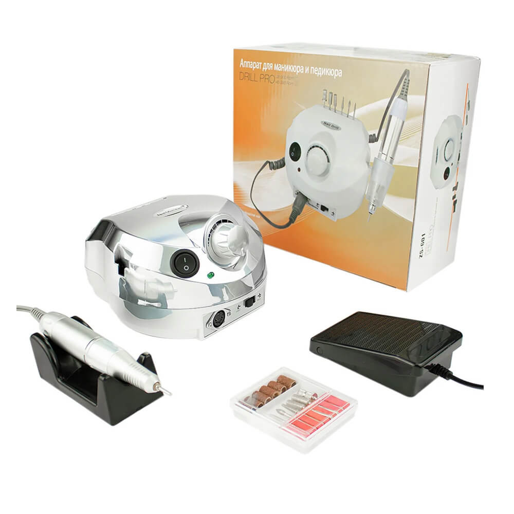 Фрезер для маникюра ZS-601 45000 об/мин. 65W Nail Drill, зеркально-серебряный на beauty-prof.com Фото 5 Фрезер для маникюра ZS-601 45000 об/мин. 65W Nail Drill, зеркально-серебряный Фото 5