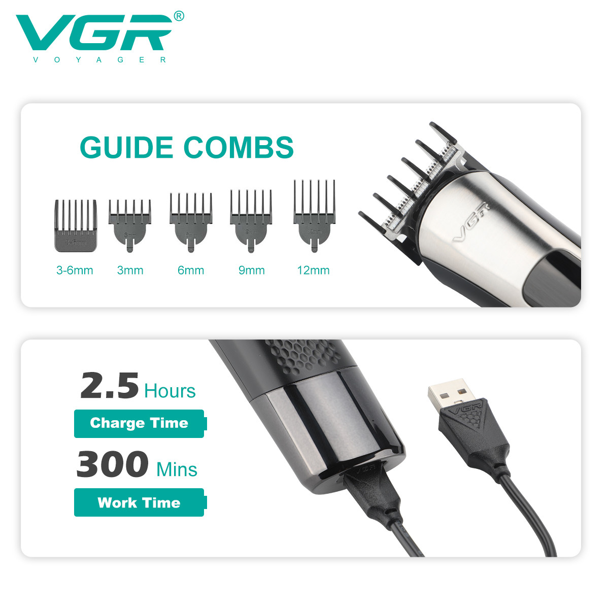 Набор для стрижки (9 насадок) 5 в 1 V-111 VGR на beauty-prof.com Фото 4 Набор для стрижки (9 насадок) 5 в 1 V-111 VGR Фото 4