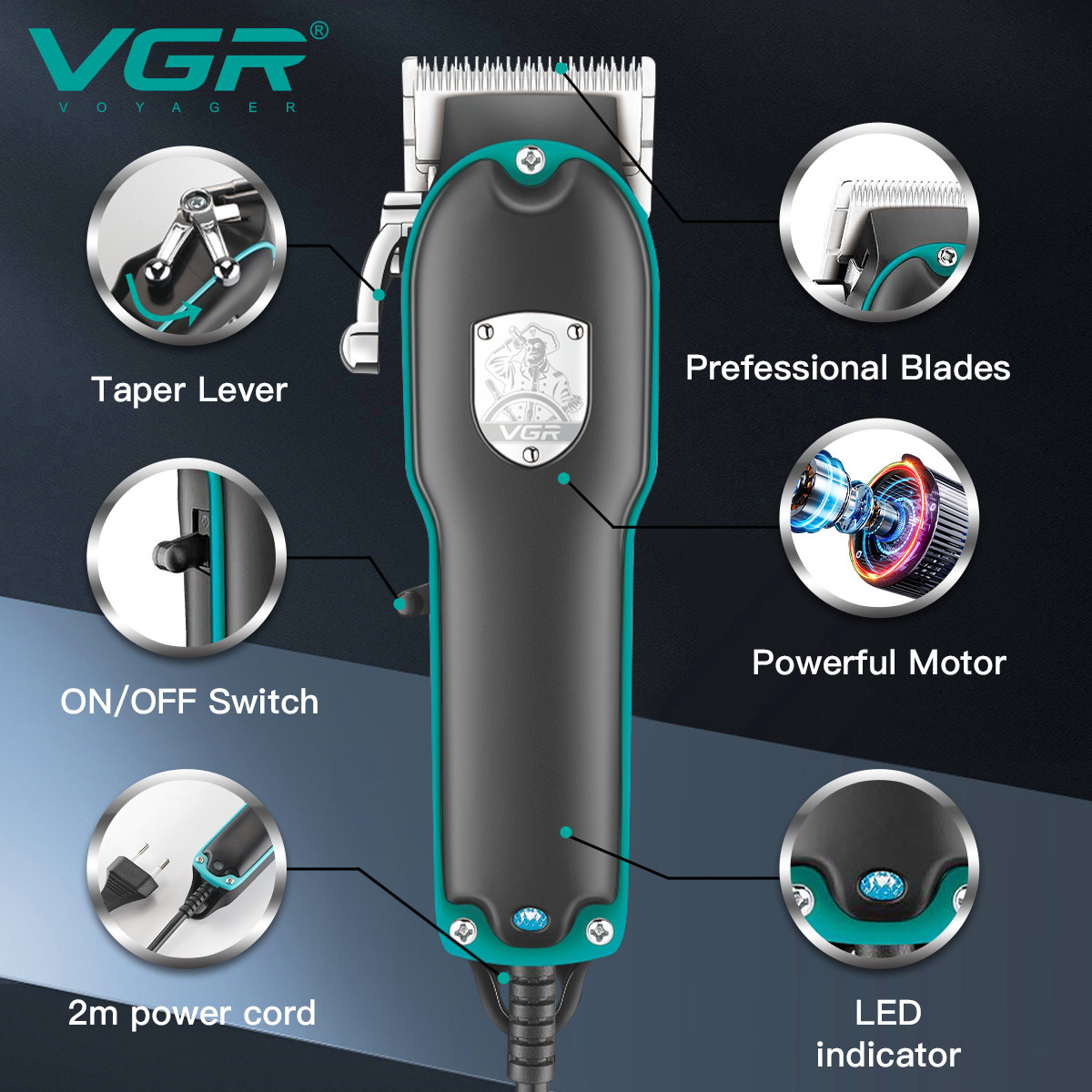 Машинка для стрижки (4 насадки) clipper V-123 VGR на beauty-prof.com Фото 4 Машинка для стрижки (4 насадки) clipper V-123 VGR Фото 4